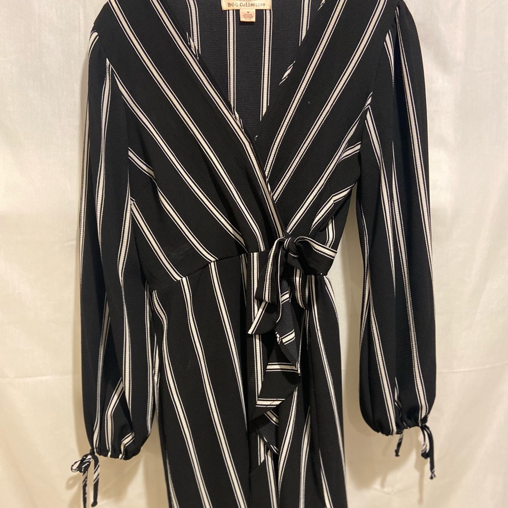 Black and white stripped dress